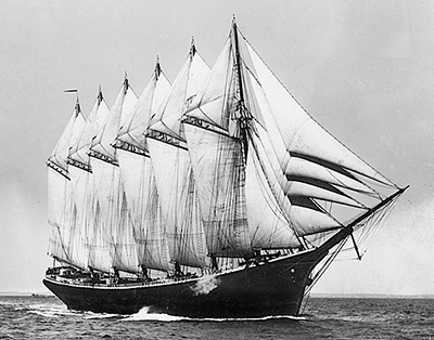 six-masted schooner George W. Wells